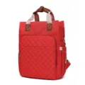 Gran capacidad mochila pañalera impermeable mamá rojo bolsa de viaje bebé con bolsillo acolchado - Talla única / Sarga Rojo