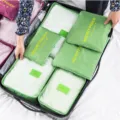 Set de cubos de embalaje organizadores de maleta 6 piezas bolsas de almacenamiento. - Verde