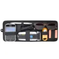 Organizador de Visera Solar para Coche Bolsa Elástica Universal para Gafas y Cables - Todo Negro