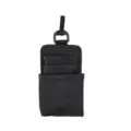 Black multi-functional car storage bag with hooks, durable nylon organizer for phone. - Black