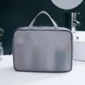 Wasserdichte Mesh Kosmetiktasche für Reisen, tragbare Kulturbeutel und Fitness Organizer. - Große Handtasche (33.5x25.5x10cm) / Schwarz