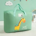 Niedliche Cartoon Giraffe Kinder Bettdecken Aufbewahrungstasche Umzugstasche mit Griff - S / Grüne Giraffe