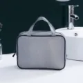 Grauer Netz Kosmetiktasche Kulturbeutel Organizer für Reise Fitness Gym wasserdichte Make-up Tasche. - Mittlere Handtasche (25x18.5x8cm) / Schwarz