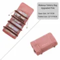 Trousse de Toilette à Suspendre Organisateur de Maquillage Voyage Pochette en Mailles Rose - Rose