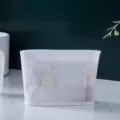 Bolsa de maquillaje de malla blanca, neceser impermeable práctico para viajes y deporte. - Bolsa de Baño (20x13.5x6.5cm) / Blanco