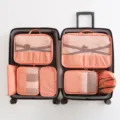 Reise-Packwürfel Set 7-teilig wasserdichte Koffer-Organizer für Kleidung Gepäckaufbewahrung - Rosa