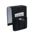 Schwarzer gesteppter Sofa-Armlehnen-Organizer mit mehreren Taschen für Fernbedienung - Einheitsgröße / Schwarz