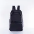 Schwarzer faltbarer Reise-Rucksack Vorderansicht, leichter wasserdichter Tagesrucksack. - Einheitsgröße / Schwarz