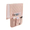 Organizer da comodino in tessuto trapuntato con tasche multiple per telecomando e telefono. - Taglia Unica / Beige