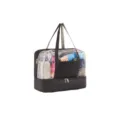 Bolsa de deporte negra impermeable con ventana transparente y compartimento inferior para zapatos. - Talla Única / Negro