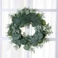 Künstlicher Eukalyptuskranz für Haustür Deko, grüne Blätter Hänge-Wand-Ornament. - Stil 2 / 15cm