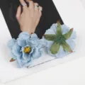Blaue künstliche Pfingstrosen Blütenköpfe Detailansicht, ideal für DIY Blumendekoration und Zuhause. - Stil 2