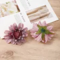 Nahaufnahme künstlicher Dahlienblütenköpfe, rosa Stoff Blumendekor für DIY Handwerk und Fotografie. - 2# Rosa-Lila