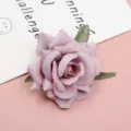 Artificial silk rose flower head for wedding decoration and DIY floral crafts 1pcs - Dusty Pink