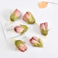 Artificial silk flower buds for DIY crafts, wedding decoration and hair accessories. - Vintage Pink