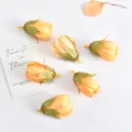 Artificial tulip flower heads simulation floral accessories for DIY crafts and wedding decor details - Orange-Yellow