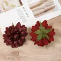 Künstliche Dahlien Blumen dunkelrot Seide DIY Handwerk Heimdekoration Innendekoration Requisiten - 16# Dunkelrot