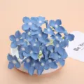 Blue artificial hydrangea flower heads detail for DIY wedding decor crafts and photography props. - Style 7