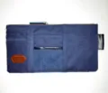 Organizador de parasol para coche con múltiples ranuras para tarjetas y bolsillos de red. - Azul marino