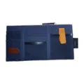 Organizador multifuncional para parasol de coche con múltiples bolsillos y red con cremallera. - Azul Marino
