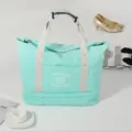 Muntgroene Canvas Reizen Tote Tas Grote Capaciteit Fitness Sport Opbergtas Multifunctioneel - Meerblauw