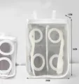 White mesh shoe hanging storage bag with zipper and straps, durable laundry wash bag. - L / White