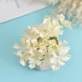 Artificial hydrangea flower heads white silk fake flowers for DIY wedding party photo decor - Style 2