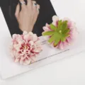 Künstliche Seide Chrysantheme Blumenköpfe rosa Farbverlauf Blumen Dekor für Hochzeit Party - Rosa Weiß Verlauf