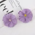 Purple artificial silk flower heads multi-layer DIY craft wedding decor photography prop - Style 11