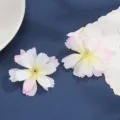 Artificial silk flower heads six petals pink white DIY wedding floral decor craft 10pcs - Style 13