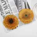 Artificial Chrysanthemum Silk Flowers Home Decor Desktop Ornament Yellow Flower 2pcs - Style 6