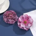 Artificial silk peony flower heads fabric flowers for DIY hair accessories crafts bouquet decor - 9#