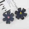 Artificial dark blue silk flower heads for DIY crafts, weddings, and party floral decor. - Style 17
