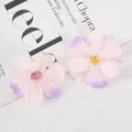 Artificial silk flower head detail, pink gradient multi-layered DIY craft floral decor ornament. - Style 16