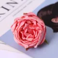 Pink artificial rose flower head detail, ideal for home decor, wedding floral props and crafts. - Pink