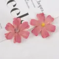Artificial silk flower heads pink six-petal DIY craft wedding decoration floral props - Style 14