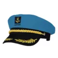 Casquette de capitaine bleue et noire pour adultes, idéale pour fêtes de yacht et cosplay de marin. - Chapeaux de marin bleus