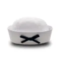 Sombrero de marinero blanco para mujer dulce gorra de uniforme JK con lazo negro - Talla única / Blanco
