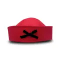 Bonito sombrero de marinero rojo con lazo negro, dulce gorra estilo marino JK para mujeres. - Talla única / Rojo