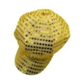 Gorra estilo newsboy con lentejuelas doradas disco años 70 80 fiesta sombrero retro - Patrón de Lentejuelas Doradas