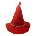 Sombrero de bruja de fieltro rojo con cuerda de yute disfraz de Halloween mago punti - Talla única / Rojo