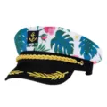 Chapeau de capitaine tropical adulte chapeau de marin marine broderie or fête déguisée casquette - Chapeaux de marin à motifs