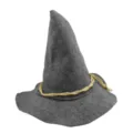 Sombrero de bruja de fieltro gris accesorio de disfraz de Halloween con cuerda rústica - Talla única / Gris Pizarra