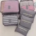 6-teiliges Reise-Aufbewahrungstaschen-Set, graue Packtaschen und Beutel für Kofferorganisation. - Grau
