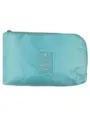 Bolsa organizadora de accesorios electrónicos de viaje azul claro con cremallera segura. - Azul brillante