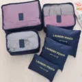 Reise-Packtaschen 6er-Set, dunkelblaue Koffer-Organizer Taschen für Kleidung und Reisen. - Marineblau