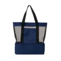 Blue mesh beach bag with cooler bottom compartment, large capacity tote for travel and picnic. - Thickened No-Logo Navy Blue