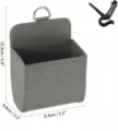 Car Air Vent Storage Box Grey PU Leather Organizer Pocket Auto Interior Gadgets - Gray