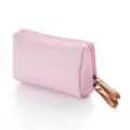 Rosa tragbare Kosmetiktasche Reise Make-up-Tasche mit Reißverschluss und Ledergriff kompakt. - Rosa