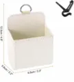 Car air vent storage box hanging organizer white faux leather pocket with hook and ring. - Off White